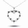 Thumbnail Image 1 of Sapphire Heart Pendant in 10K White Gold with Diamond Accents