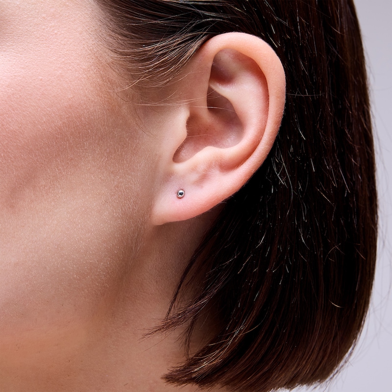 Main Image 2 of 3mm Ball Stud Piercing Earrings in Solid Stainless Steel