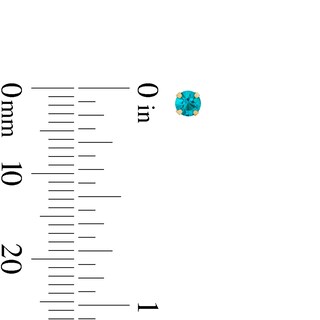 3mm Aqua Crystal Solitaire Stud Piercing Earring in 14K Solid Gold