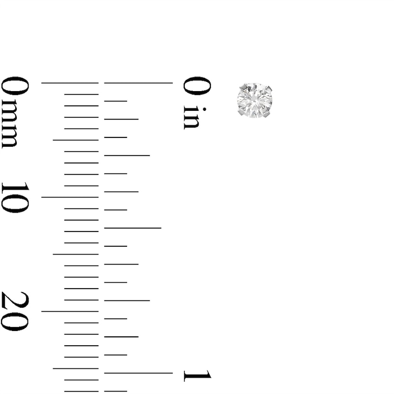 Main Image 3 of 3mm Cubic Zirconia Solitaire Stud Piercing Earrings in 14K Solid White Gold
