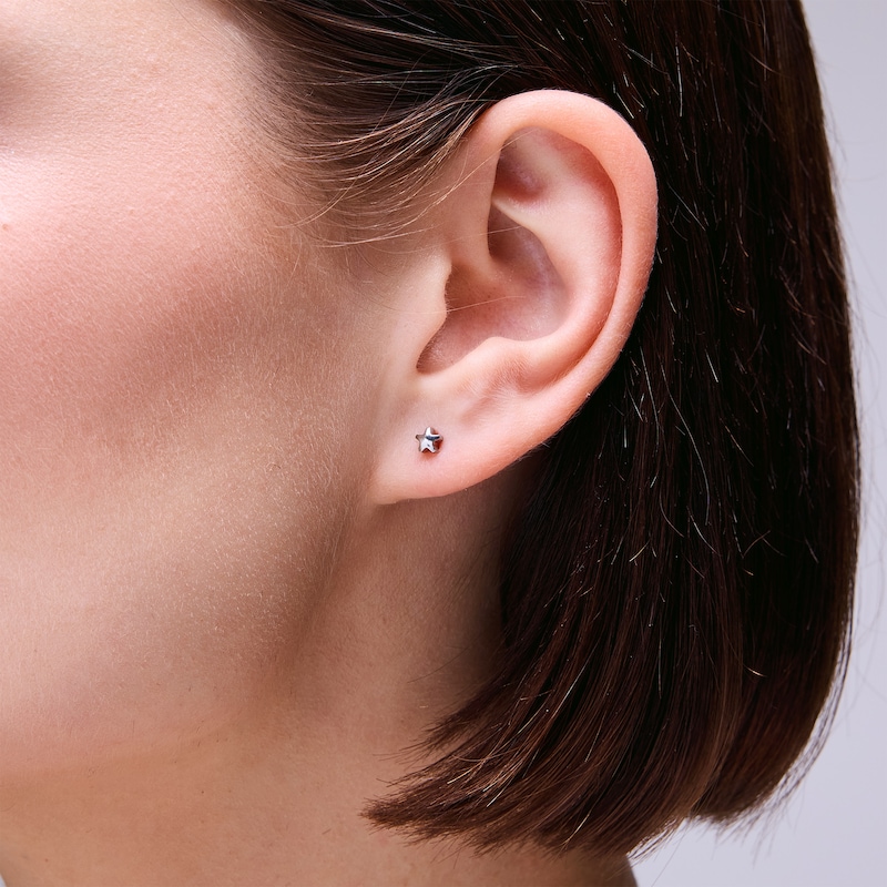 Main Image 2 of 4mm Star Stud Piercing Earrings in Solid Stainless Steel