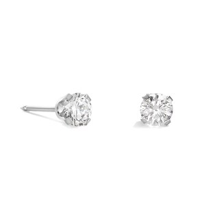 3mm Cubic Zirconia Stud Piercing Earrings in Solid Stainless Steel