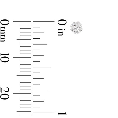 3mm Princess-Cut Cubic Zirconia Solitaire Stud Piercing Earrings in 14K Solid Gold