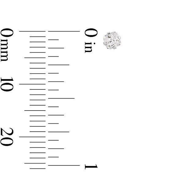 3mm Princess-Cut Cubic Zirconia Solitaire Stud Piercing Earrings in 14K Solid Gold