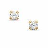Thumbnail Image 0 of 3mm Cubic Zirconia Solitaire Stud Piercing Earrings in Solid Stainless Steel with 24K Gold Plate