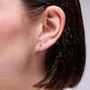 Thumbnail Image 2 of 3mm Cubic Zirconia Solitaire Stud Piercing Earrings in Solid Stainless Steel with 24K Gold Plate