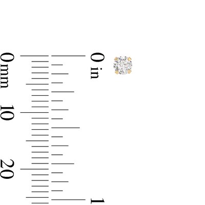 3mm Cubic Zirconia Solitaire Stud Piercing Earrings in Solid Stainless Steel with 24K Gold Plate