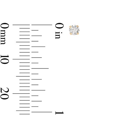 3mm Cubic Zirconia Solitaire Stud Piercing Earrings in 14K Solid Gold