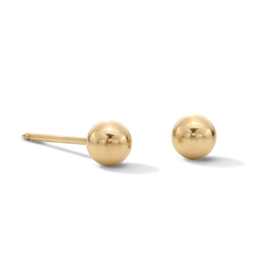 4mm Ball Stud Piercing Earrings in 14K Solid Gold