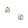 4mm Cubic Zirconia Solitaire Stud Piercing Earrings in 14K Solid Gold