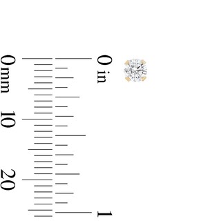 4mm Cubic Zirconia Solitaire Stud Piercing Earrings in 14K Solid Gold