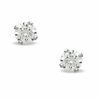 4mm Cubic Zirconia Solitaire Stud Piercing Earrings in 14K Solid White Gold