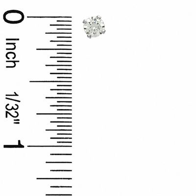 4mm Cubic Zirconia Solitaire Stud Piercing Earrings in 14K