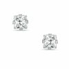 Thumbnail Image 1 of 3mm Princess-Cut Cubic Zirconia Solitaire Stud Piercing Earrings in Solid Stainless Steel