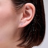 Thumbnail Image 2 of 3mm Princess-Cut Cubic Zirconia Solitaire Stud Piercing Earrings in Solid Stainless Steel