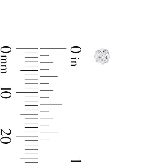 3mm Princess-Cut Cubic Zirconia Solitaire Stud Piercing Earrings in Solid Stainless Steel
