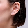 Thumbnail Image 2 of 4mm Princess-Cut Cubic Zirconia Solitaire Stud Piercing Earrings in 14K Solid White Gold