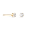 Thumbnail Image 1 of 3mm Princess-Cut Cubic Zirconia Solitaire Stud Piercing Earrings in 14K Solid Gold