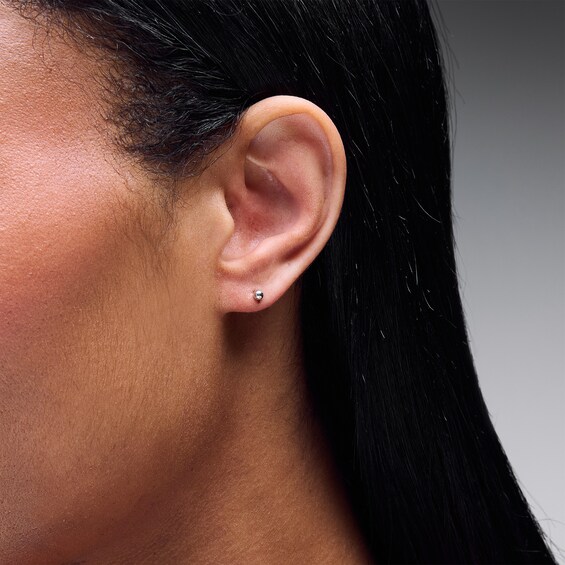 3mm Ball Stud Piercing Earrings in 14K Solid White Gold