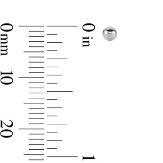 3mm Ball Stud Piercing Earrings in 14K Solid White Gold