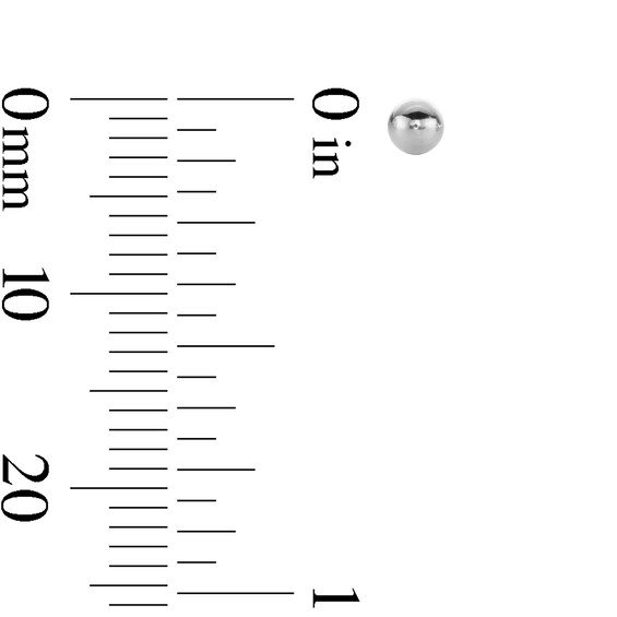 3mm Ball Stud Piercing Earrings in 14K Solid White Gold