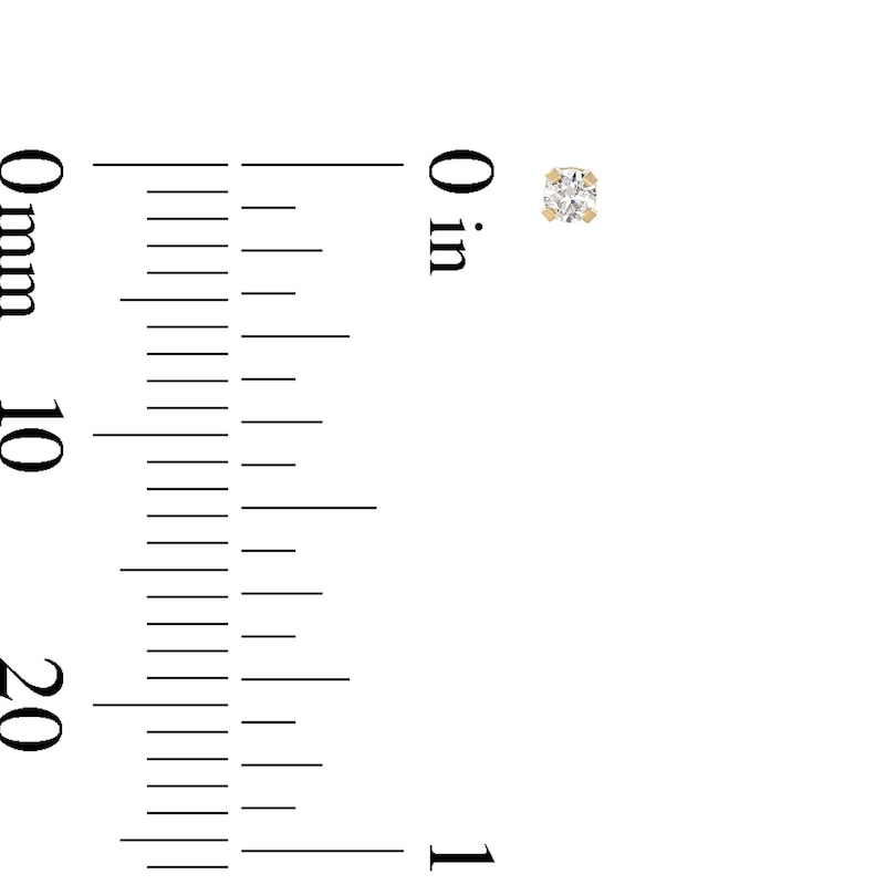 Main Image 3 of 2mm Cubic Zirconia Solitaire Stud Piercing Earrings in 14K Solid Gold