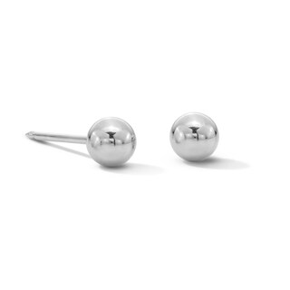 4mm Ball Stud Piercing Earrings in 14K Solid White Gold
