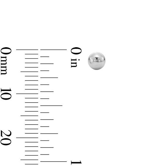 4mm Ball Stud Piercing Earrings in 14K Solid White Gold