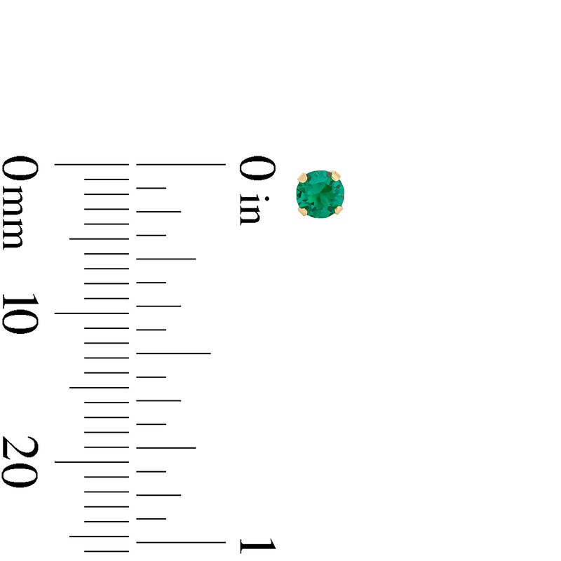 Main Image 3 of 3mm Green Crystal Solitaire Stud Piercing Earrings in 14K Solid Gold