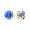 Thumbnail Image 0 of 3mm Blue Crystal Solitaire Stud Piercing Earring in 14K Solid Gold