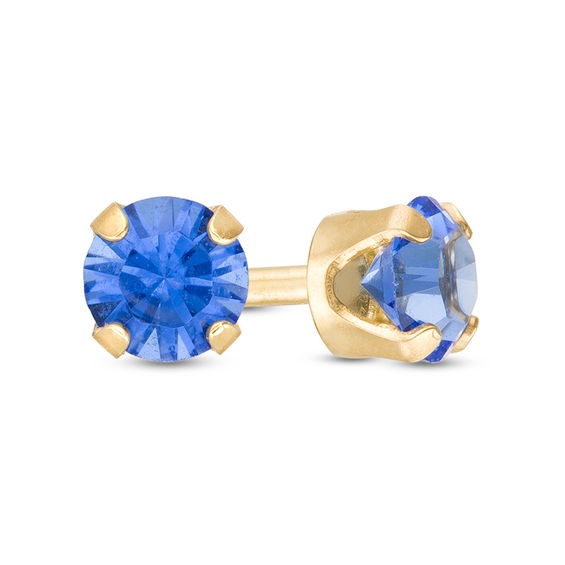 3mm Crystal Solitaire Stud Piercing Earring in 14K Solid Gold