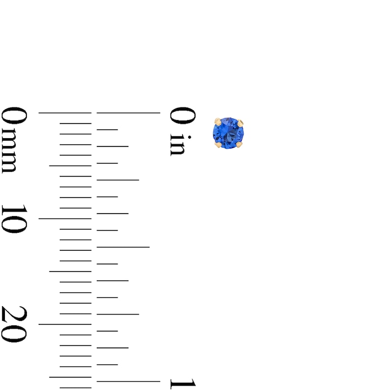 Main Image 3 of 3mm Blue Crystal Solitaire Stud Piercing Earring in 14K Solid Gold