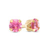 Thumbnail Image 0 of 3mm Rose Crystal Solitaire Stud Piercing Earring in 14K Solid Gold