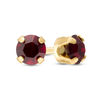 Thumbnail Image 0 of 3mm Dark Red Crystal Solitaire Stud Piercing Earrings in 14K Solid Gold
