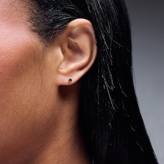 3mm Light Purple Crystal Solitaire Stud Piercing Earrings in 14K Solid Gold