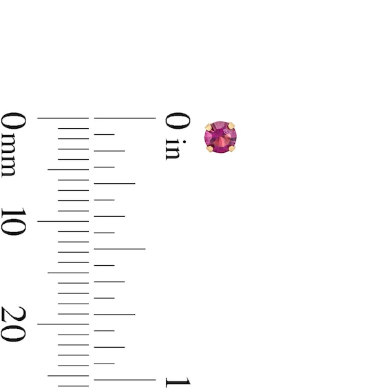 3mm Light Purple Crystal Solitaire Stud Piercing Earrings in 14K Solid Gold