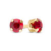 Thumbnail Image 0 of 3mm Red Crystal Solitaire Stud Piercing Earrings in 14K Solid Gold