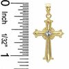 Thumbnail Image 1 of Cross Charm with Diamond-Cut Center in 14K Two-Tone Gold