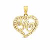 Thumbnail Image 1 of #1 MOM in Open Filigree Heart Charm in 14K Gold