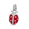 Red Enamel Ladybug Charm in Sterling Silver