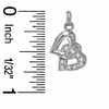 Cubic Zirconia Pavé Double Hearts Charm in Sterling Silver