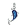 Thumbnail Image 1 of Blue Enamel Dolphin Charm in Sterling Silver