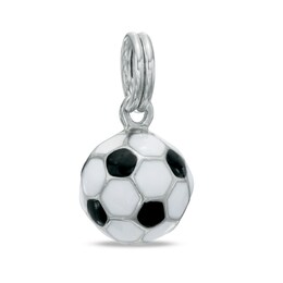 Enamel Soccer Ball Charm in Sterling Silver