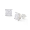 8.0mm Princess-Cut Cubic Zirconia Stud Earrings in Sterling Silver
