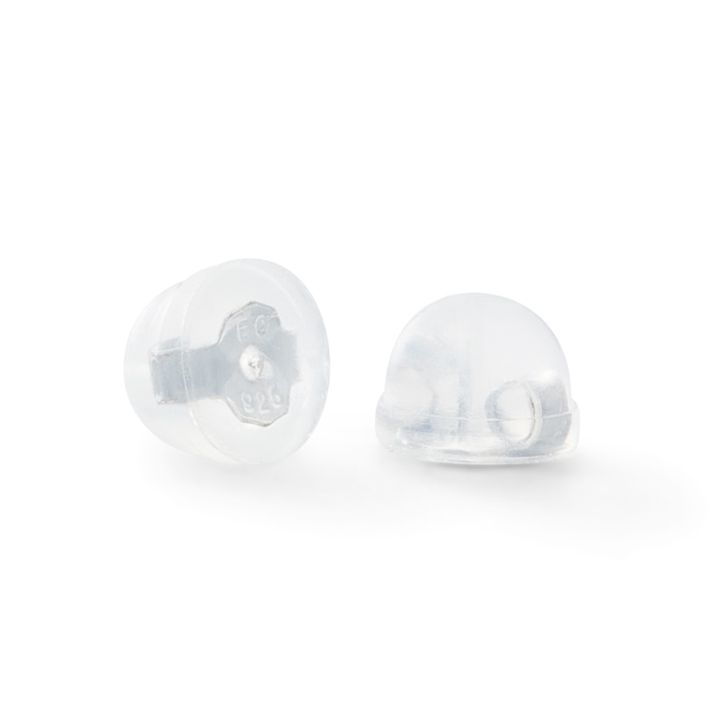 Main Image 3 of 8.0mm Princess-Cut Cubic Zirconia Stud Earrings in Sterling Silver