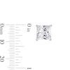 Thumbnail Image 4 of 8.0mm Princess-Cut Cubic Zirconia Stud Earrings in Sterling Silver