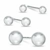 Three-Piece Ball Stud Earrings Set in Sterling Silver