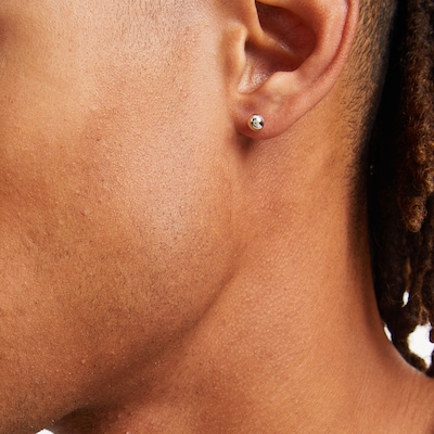 Solid Sterling Silver Graduated Ball Three Pair Stud Earrings Set