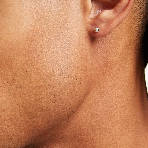 Solid Sterling Silver Graduated Ball Three Pair Stud Earrings Set