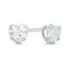 Thumbnail Image 1 of Child's 4mm Heart-Shaped Cubic Zirconia Stud Earrings in 14K White Gold